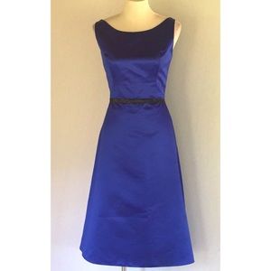 Watters & Watters royal blue satin party dress